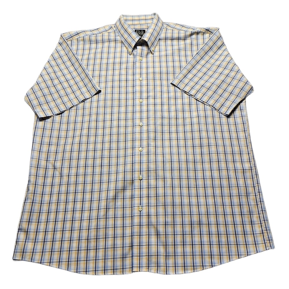 Jos. A. Bank Shirt Mens XL Multi Plaid Short Sleeve Collared Button Down Outdoor